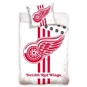 BedTex Bavlnené obliečky NHL Detroit Red Wings White, 140 x 200 cm, 70 x 90 cm