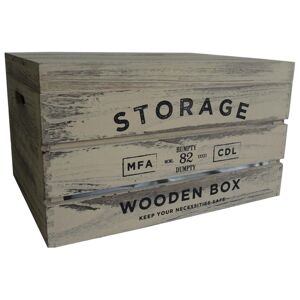 Drevená úložná krabica Wooden box hnedá, 36 x 25 x 20 cm