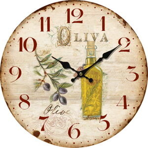 Drevené nástenné hodiny La oliva , pr. 34 cm