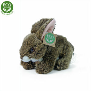 RAPPA Plyšový králik hnedý ležiaci, 17 cm, ECO-FRIENDLY