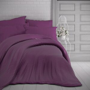 Kvalitex Saténové obliečky Stripe purpurová, 140 x 220 cm, 70 x 90 cm