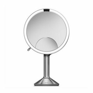Stolní kosmetické zrcadlo s LED osvětlením a dotykovým ovládáním Simplehuman Sensor TRIO, 20 cm | nerezová