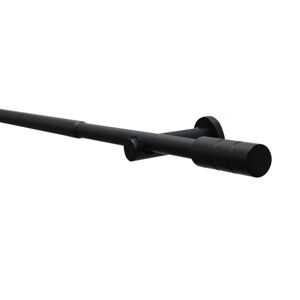 Gardinia Súprava záclonová roztiahnuteľná KRETA 19/16 mm, 190 - 340 cm, čierná matná, 190 - 340 cm