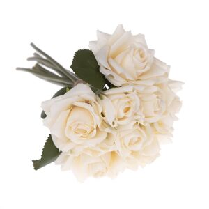 Umelá kytica ruží béžová, 26 cm 