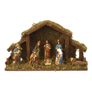 Vianočná dekorácia Svietiaci betlehem, 8 postáv, 39 x 22,5 x 14 cm