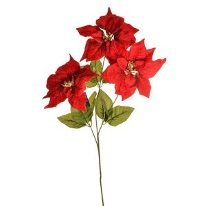 Vianočná zamatová ruža 3 kvety červená, 20 x 60 cm