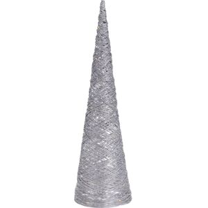 Vianočný drôtený LED kužeľ Metallicy strieborná, 16,5 x 60 cm